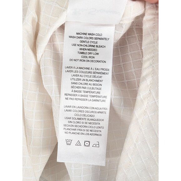 Ben Sherman Shirt Mens Small Short Sleeve Textured Slub in Stone 100% Cotton - Picture 8 of 10